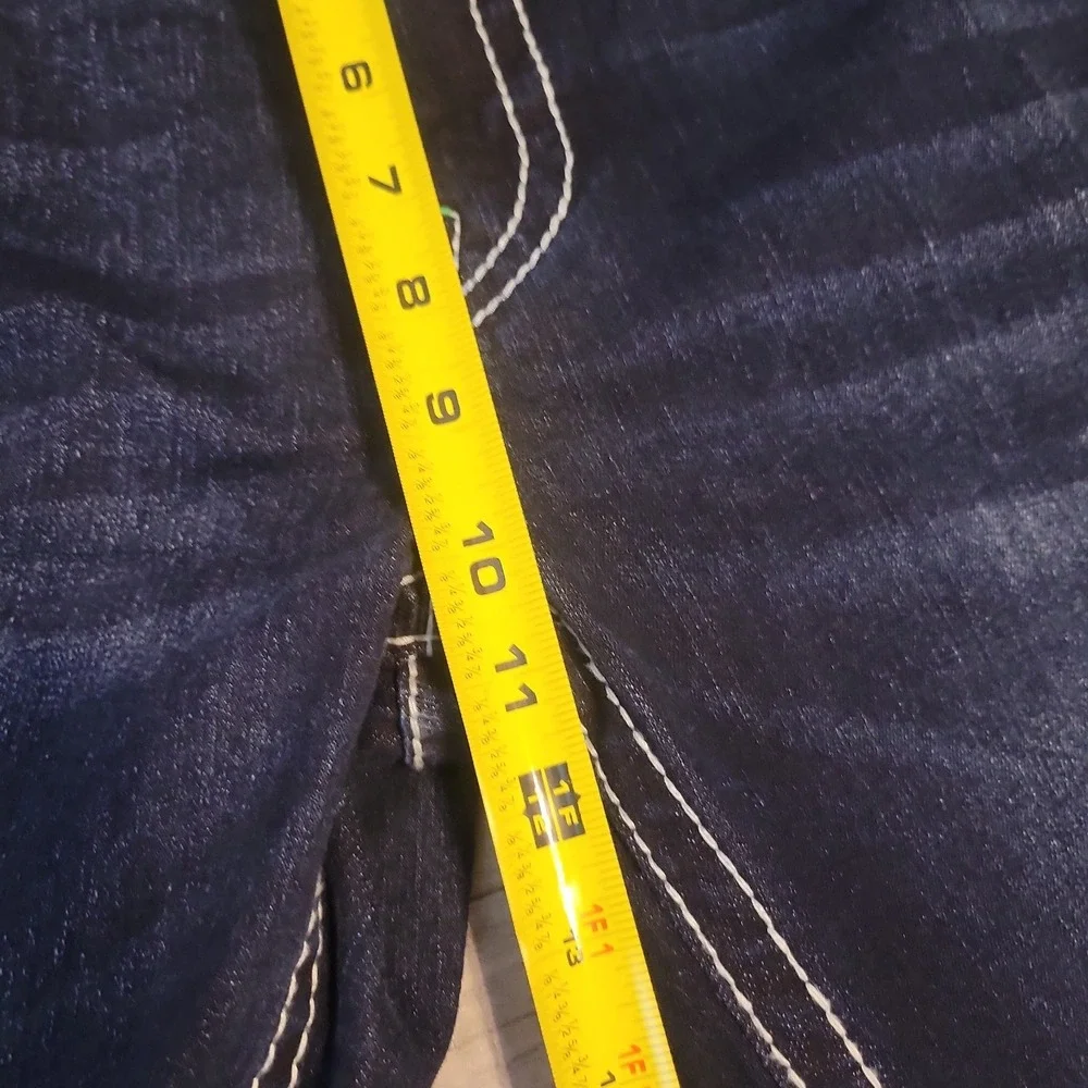 True Religion Geno Relaxed Slim Jeans Mens 36x32 Dark Wash Flap Pocket NEW $204